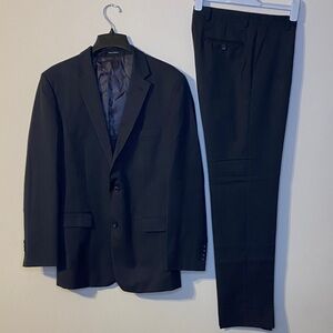 Pronto Uomo Platinum Classic Black Men's Suit Size Pants 32 Blazer 42 XLong